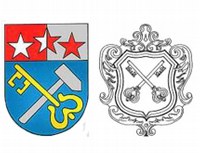 Links: Wappen Silbertal
Rechts: Die Papstschlüssel