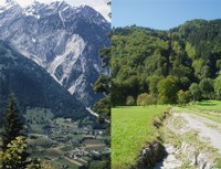 Ein kleiner Bach der früher bei Unwettern großen Schaden angerichtet hat.