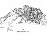 2078 meters above sea level.  Clefts in the mountains and the formation of ridges.